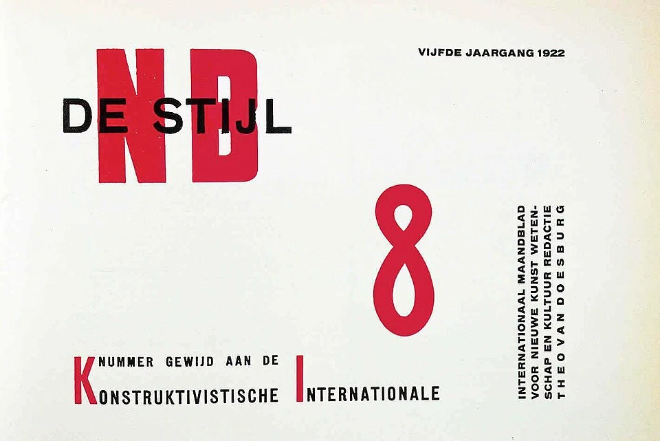 Umschlag von De Stijl aus dem Jahr 1922, nicht die erste Ausgabe von 1917